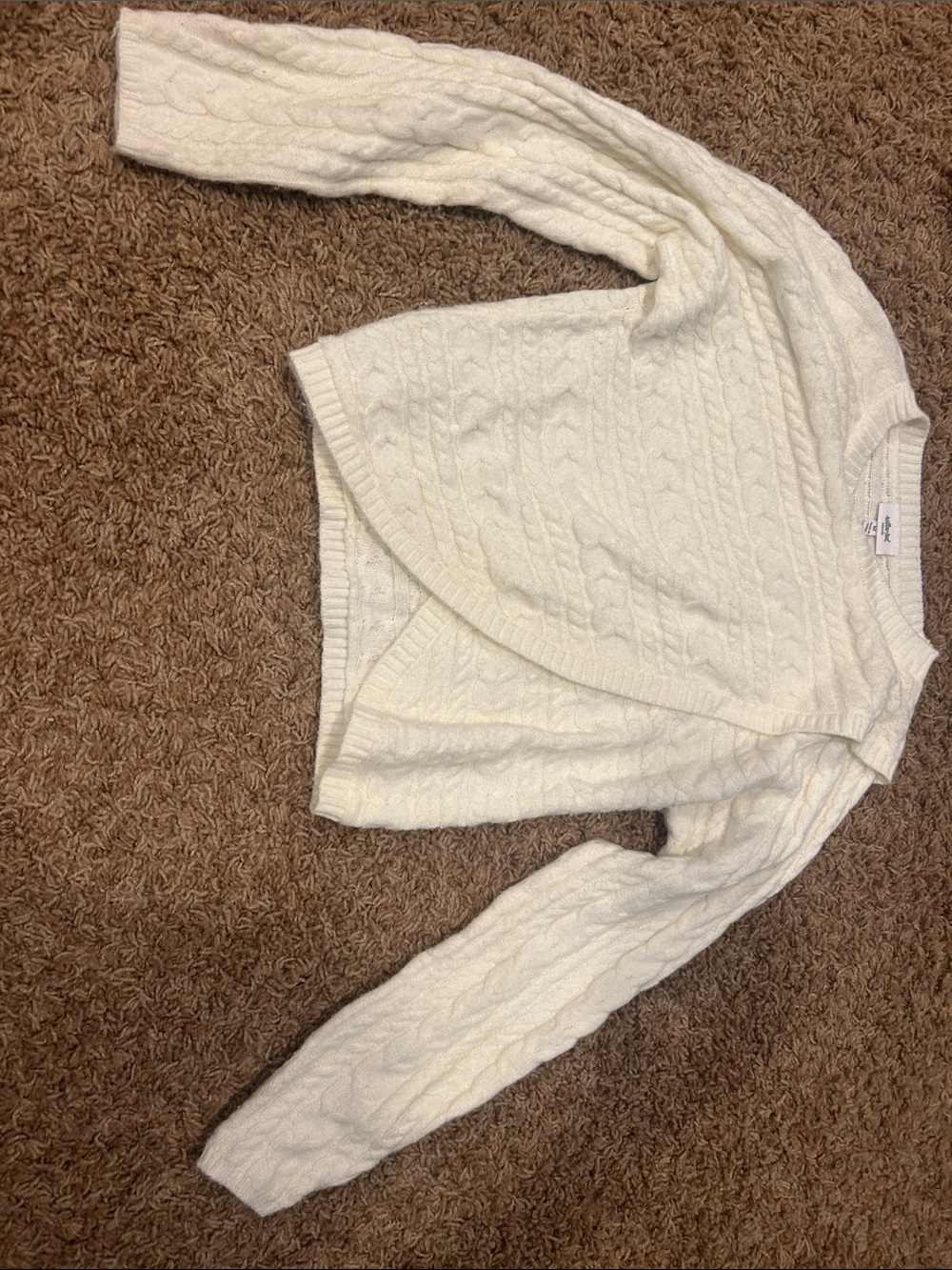 Youth white crossover sweater